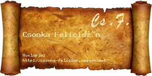 Csonka Felicián névjegykártya
